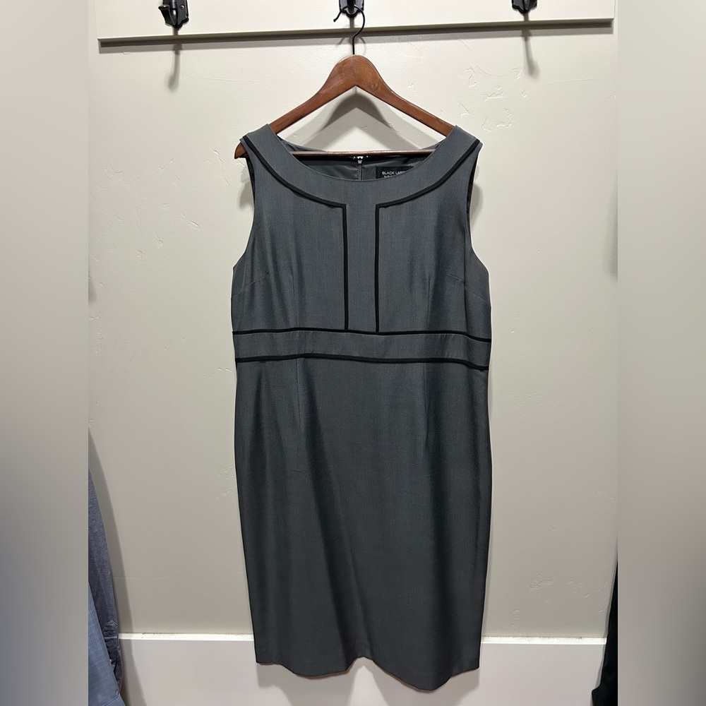 Evan Picone Charcoal Sleeveless Midi Dress